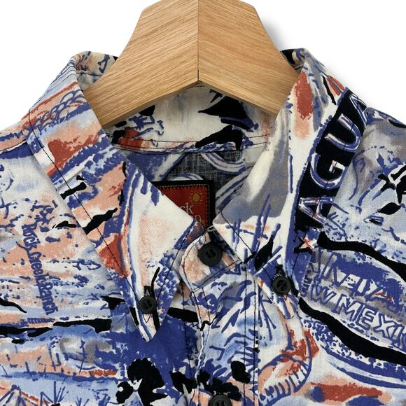 Vtg 90s Rock Canyon Creek Ranch Soutwestern New Mexico Shirt Mens Size Medium - Picture 3 of 6